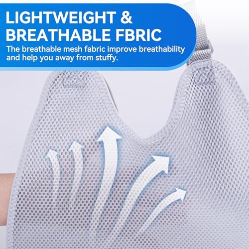 Mesh Arm Sling, Shoulder Immobilizer with Adjustable Shoulder Straps for Medium