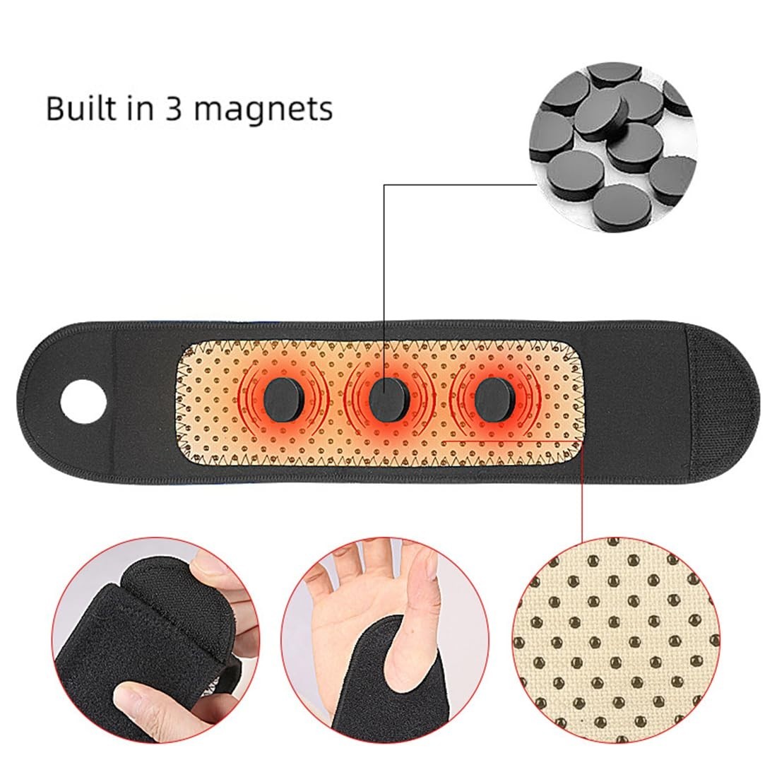 Wrist Brace for Carpal Tunnel, 1 Pair Adjustable Wrist Straps with 3 Magnets,…