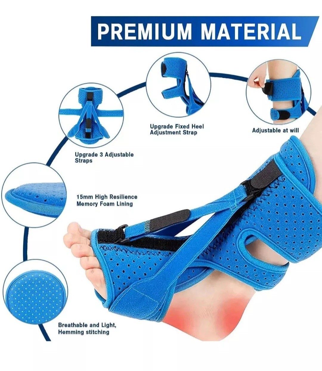 Night Splint Sock Ankle Brace Relief for Plantar Fasciitis, Arch Support, New