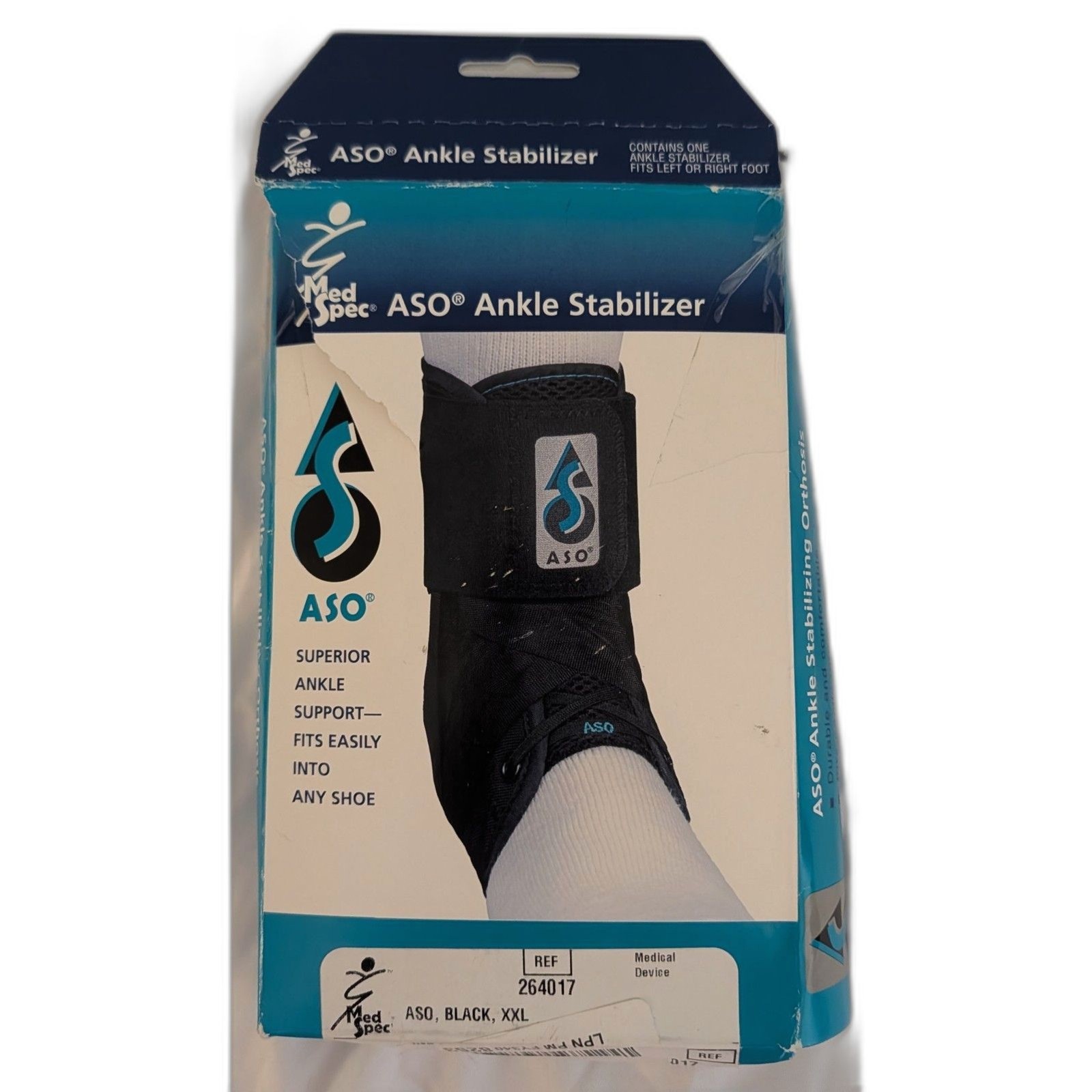 ASO Ankle Stabilizer Size XX-Large Black Lace Up Sprained Ankle Brace Orthopedic