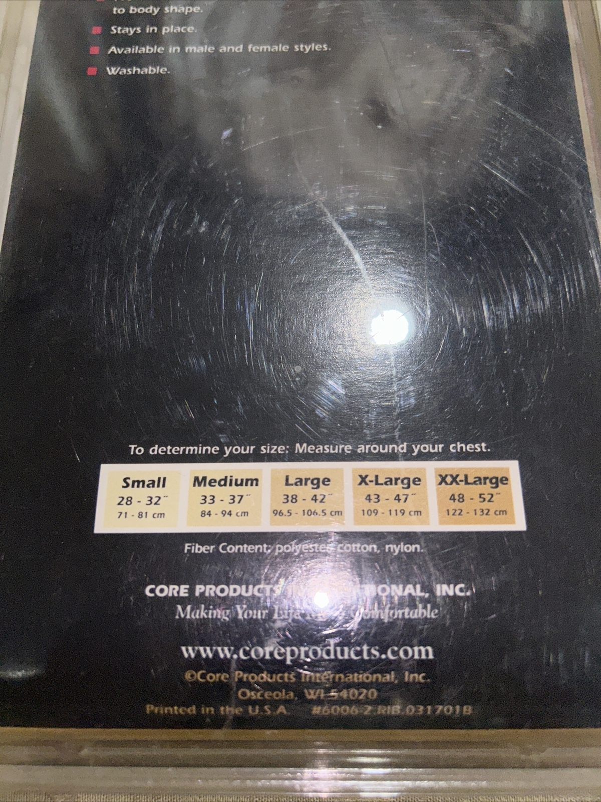 Core Products International Male Rib Belt Size Medium 33” – 37” New In Package