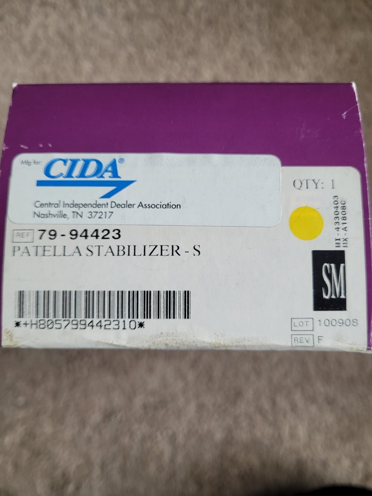 ProCare Patella Stabilizer Knee Brace, Size S, Black, CE, Latex Free 79-94423