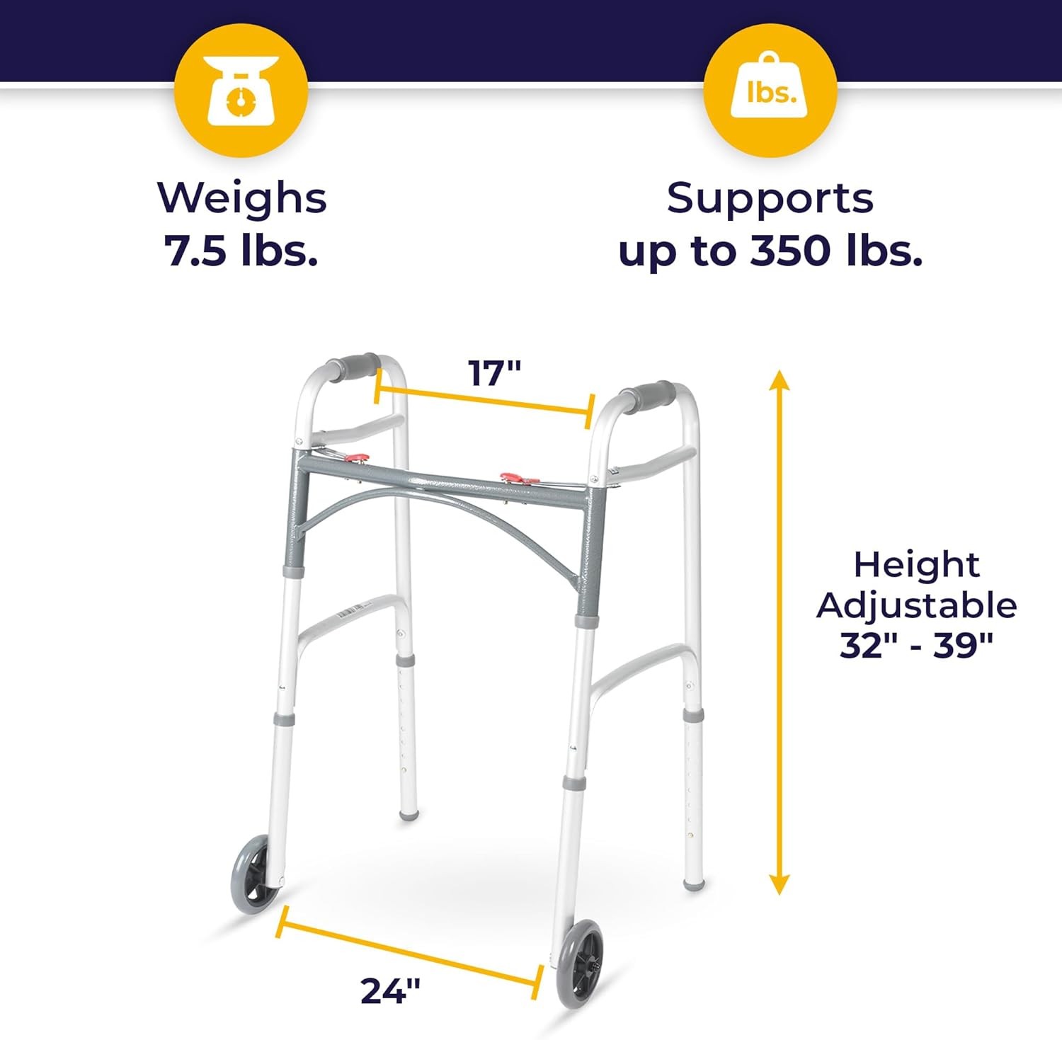Lightweight Folding Mobility Rolling Walker for Seniors