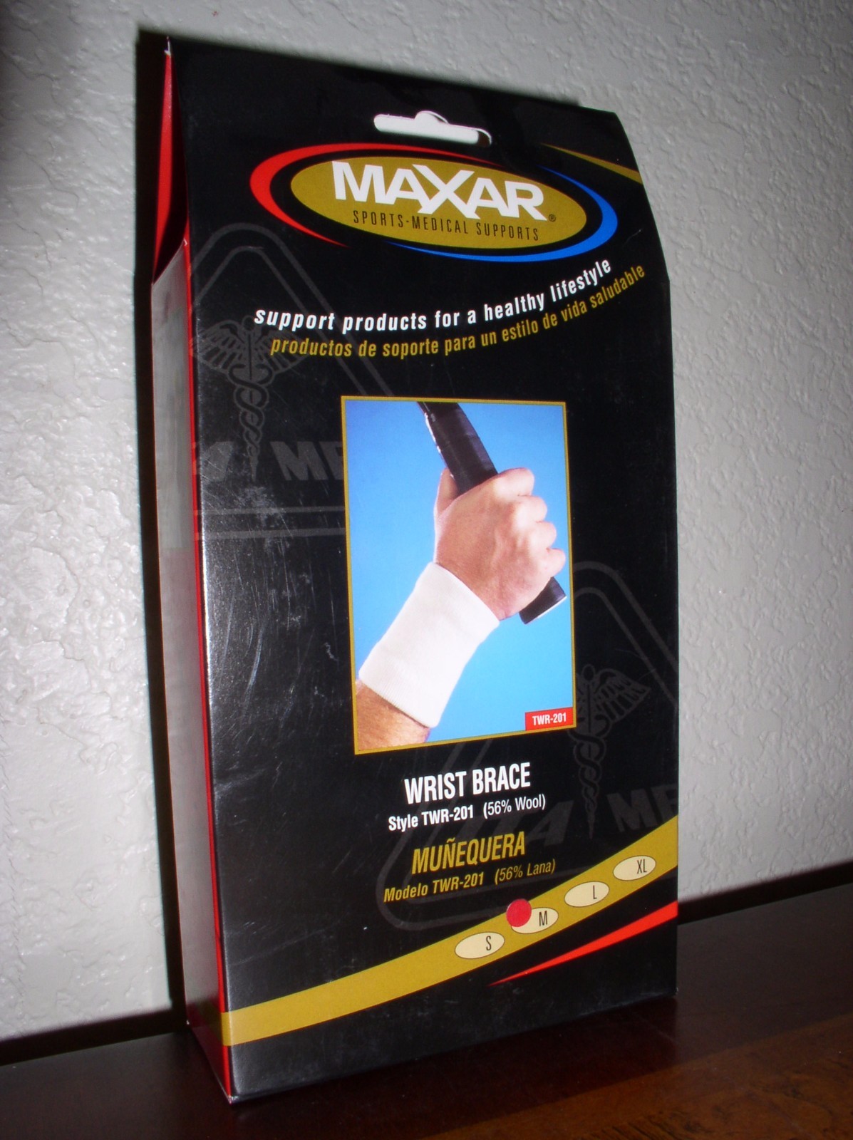 NEW! – MAXAR Elastic Wrist Brace MEDIUM (56% Wool/44% Elastic): TWR-201