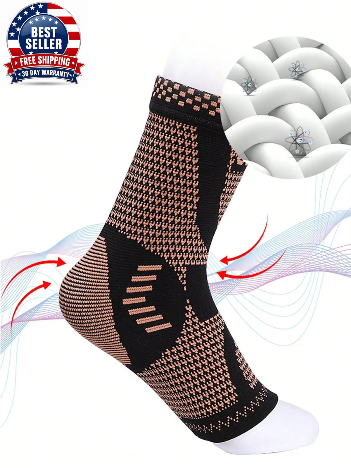 1Pc Cooper Ankle Brace Compression Foot Sleeves for Men & Women Ankle Straps Ank