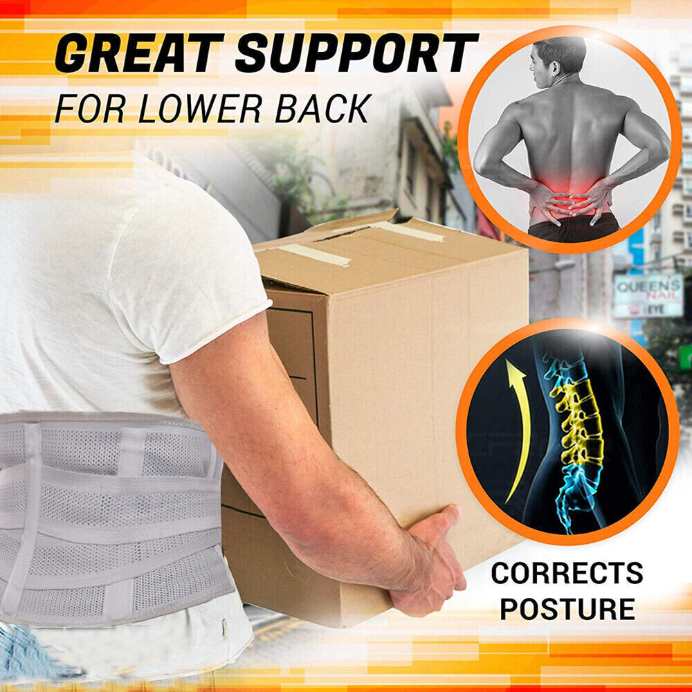 Adjustable Double Pull Lower Back Brace Lumbar Support Belt Sciatica Pain Relief