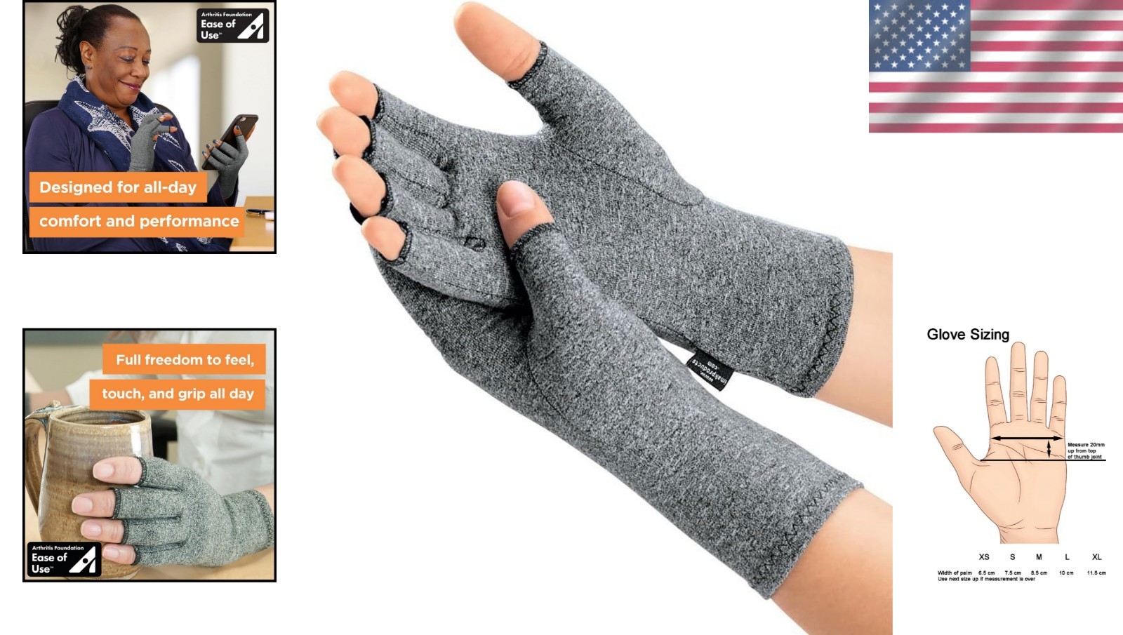 Compression Arthritis Gloves Fingerless Support for Joint Pain Circulation Un…