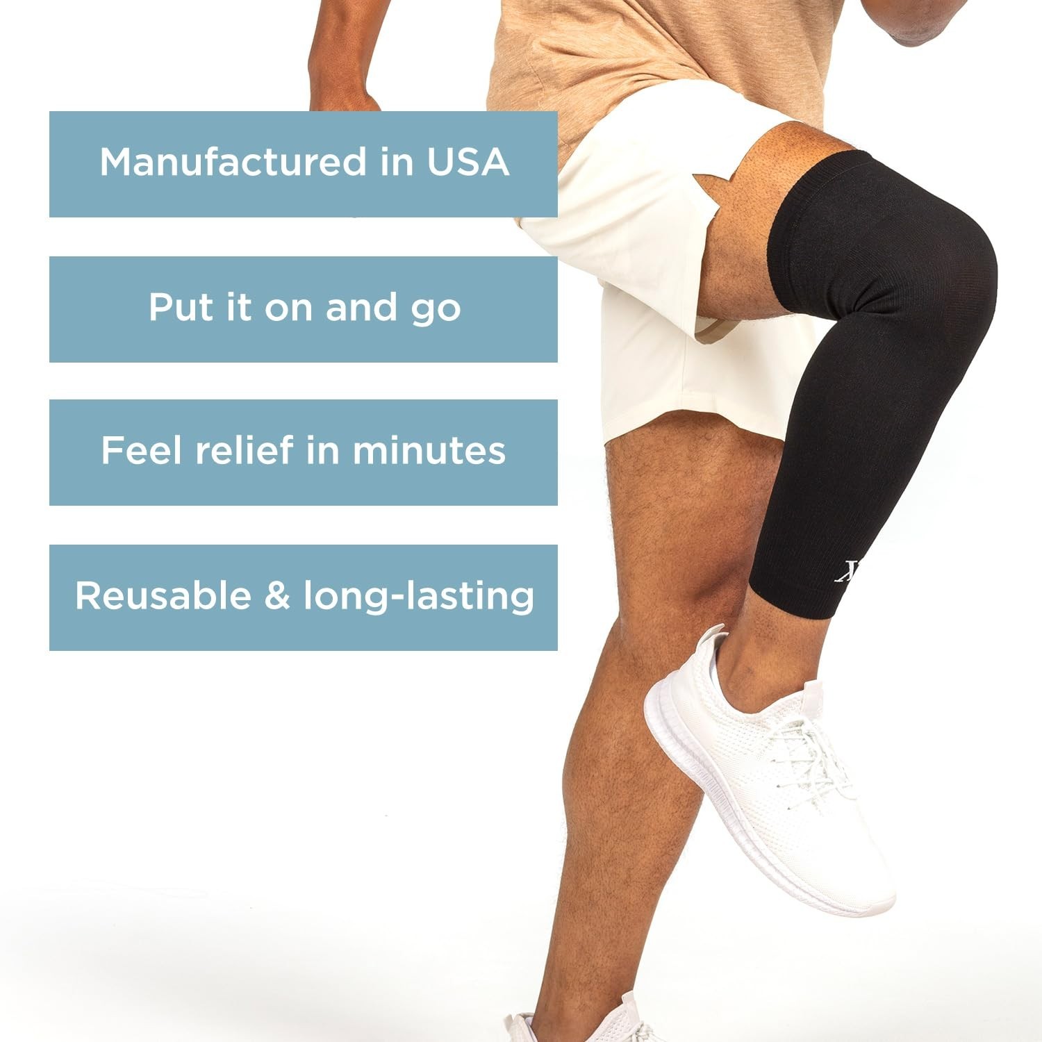 NUFABRX Medicine Infused Pain Relieving Knee/Leg Compression One Size Fits Most