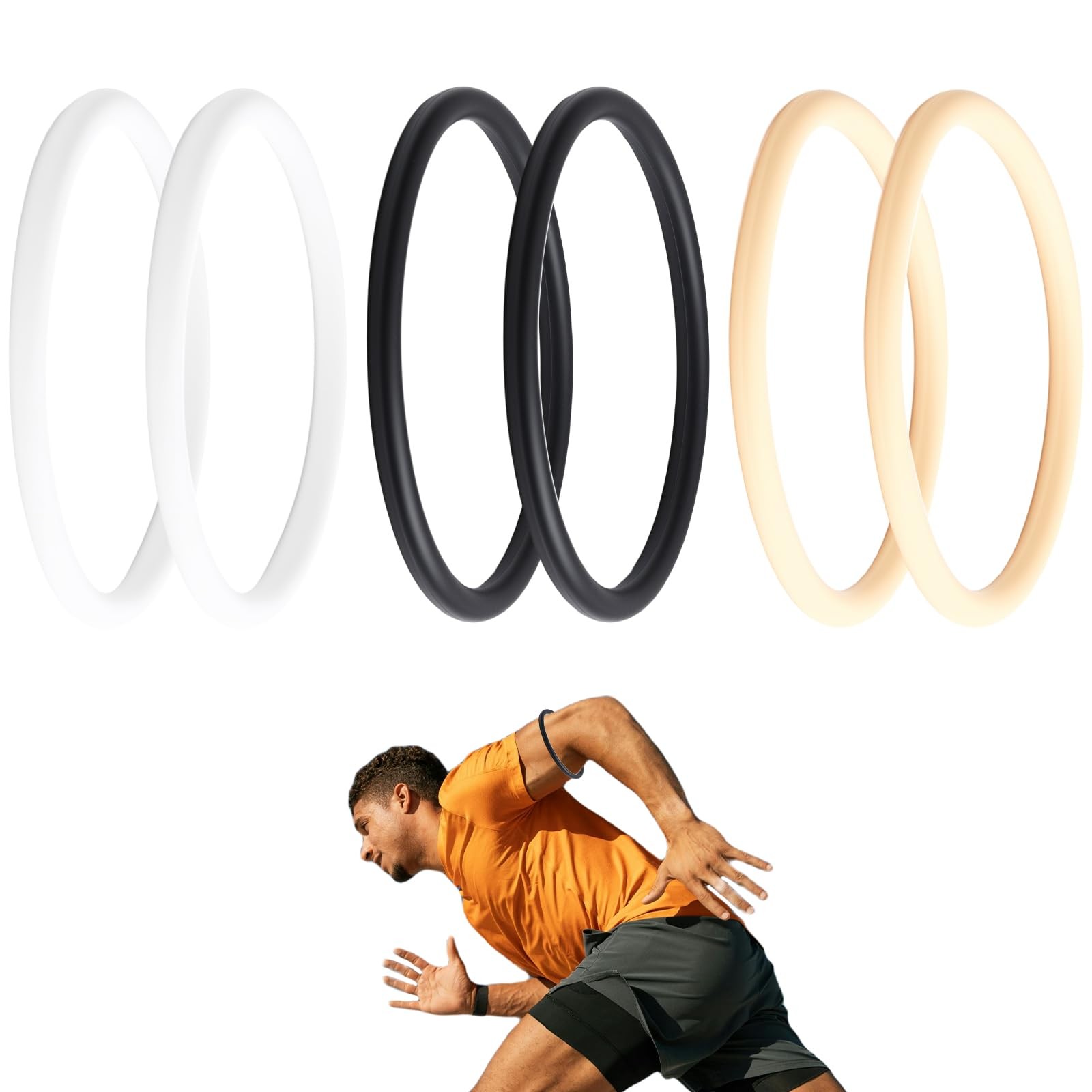 6 Pcs Silicone Patella Tendon Support Strap Knee Band for Sports & Pain Relief