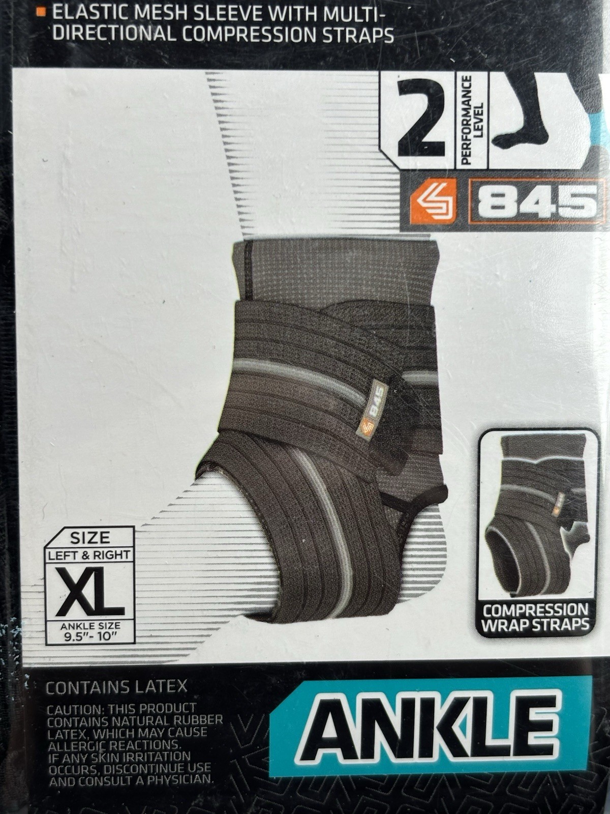 Shock Doctor Ankle Sleeve Compression Support Wrap XL 9.5-10″ Black NEW