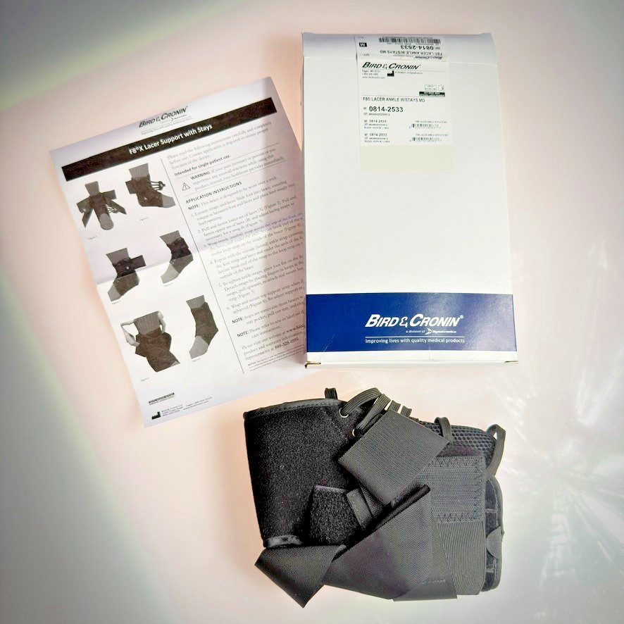 Bird & Cronin Laser Ankle Brace F8 w/ Stays Adjustable – Open Box New