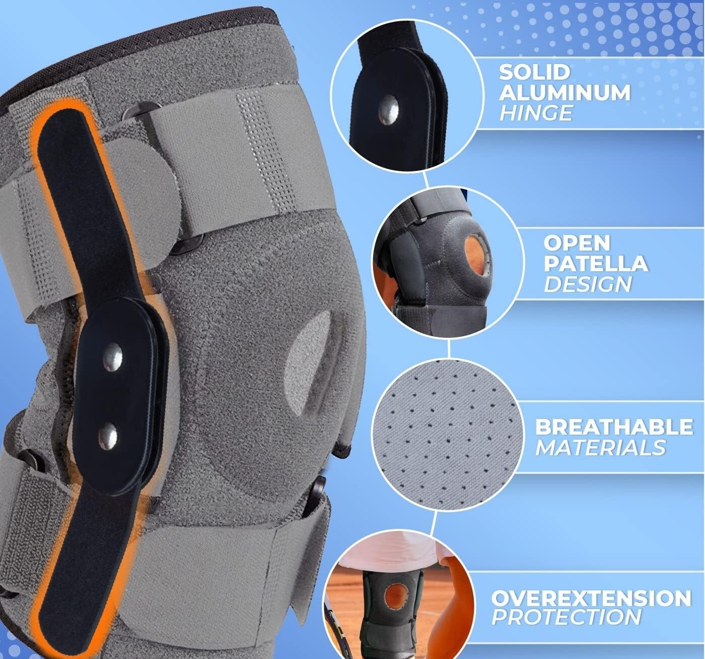 Rodillera Ortopedica Ajustable Para Dolor De Rodillas Soporte Trabajo Rodilleras