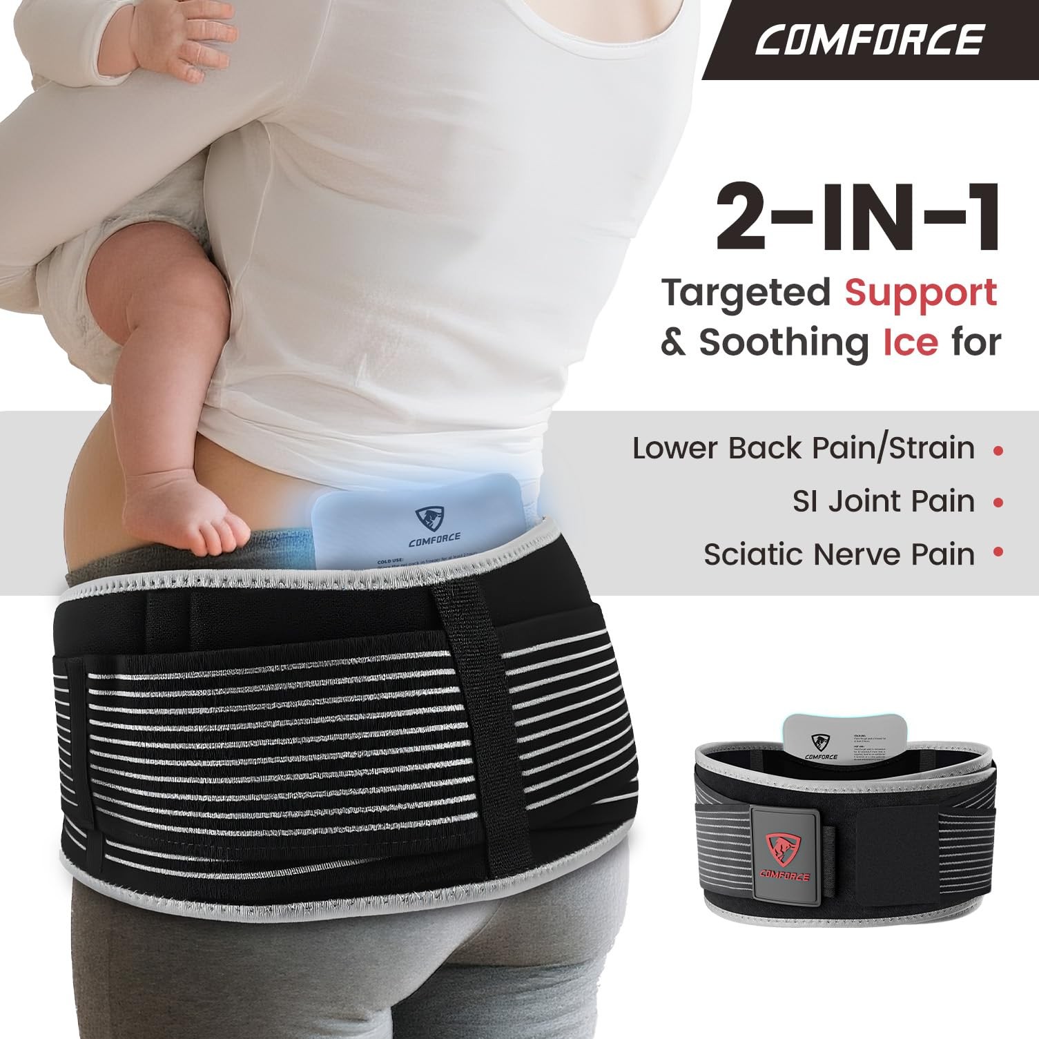 Cinturon Hipogastrico Con Compresion Dual Y Paquete De Hielo De Lujo