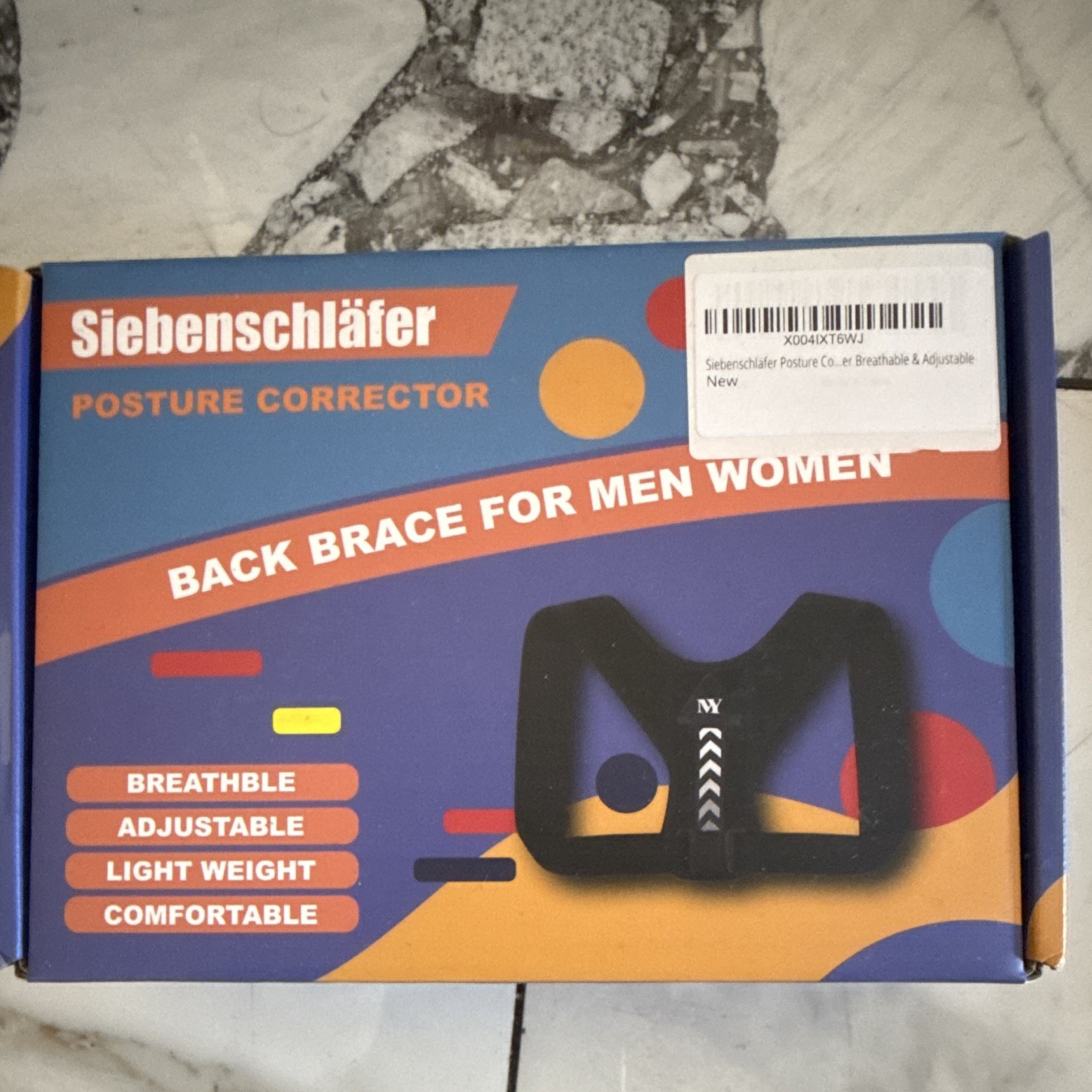 Siebenschläfer Posture Corrector Back Brace M Black Adjustable