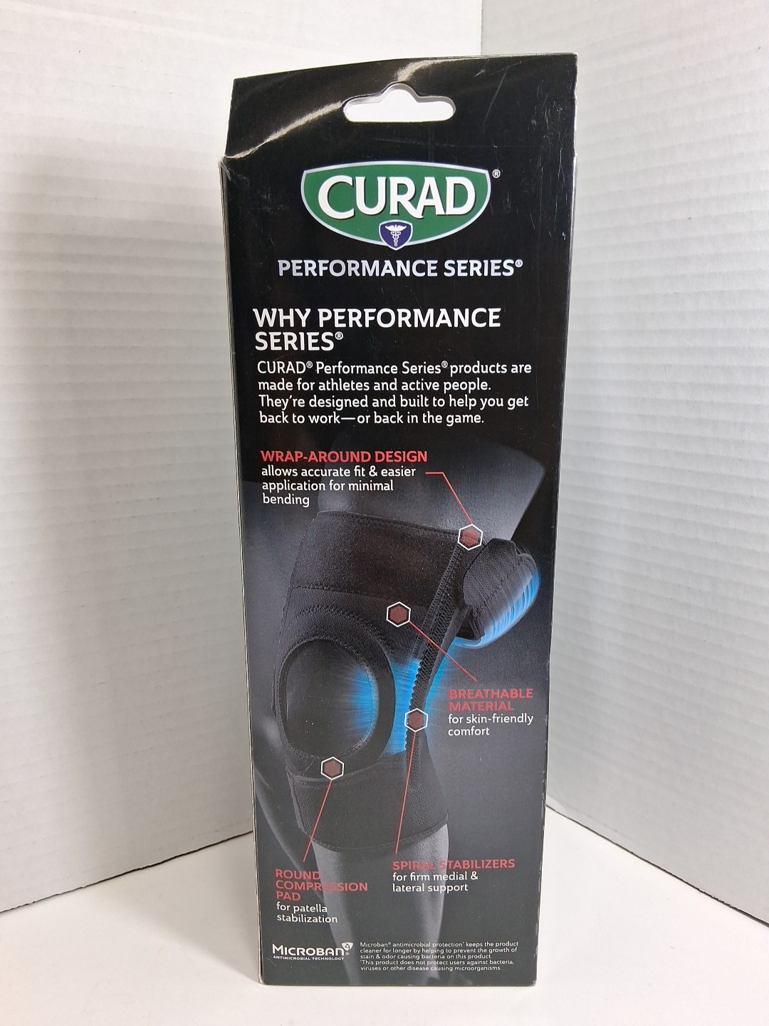 Curad Performance Series Knee Support Firm Microban Breathable Universal Size
