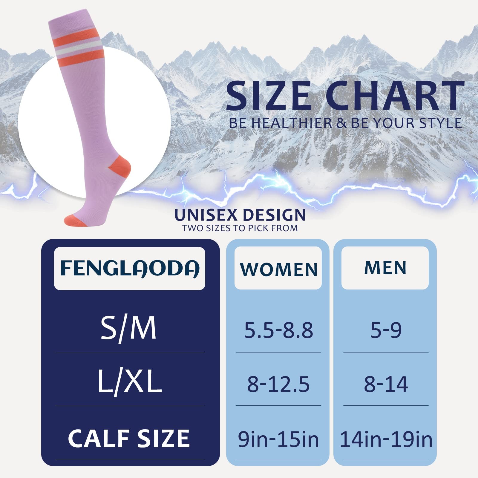 8 Pairs Compression Socks for Men & Women 20-30 mmHg Knee High Nurse Pregnant…