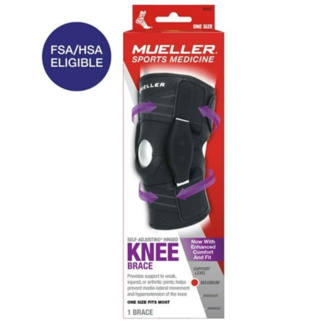 Mueller Adjustable Hinged Knee Brace, Black, One Size Fits Most|FREE SHIPPING!!