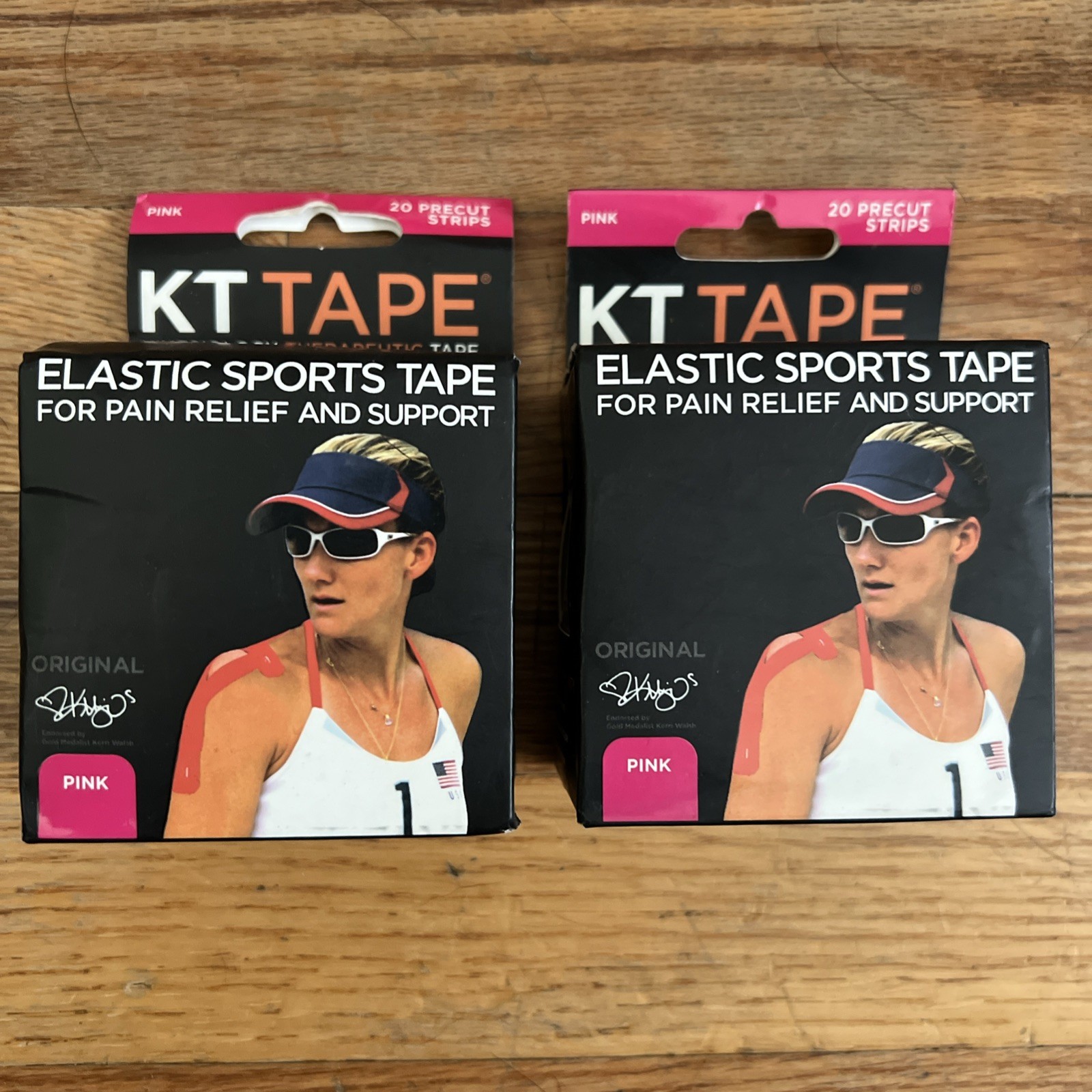 2 KT Tape Pink Therapeutic Elastic Sport Tape Pain Relief Support 20 strips EACH