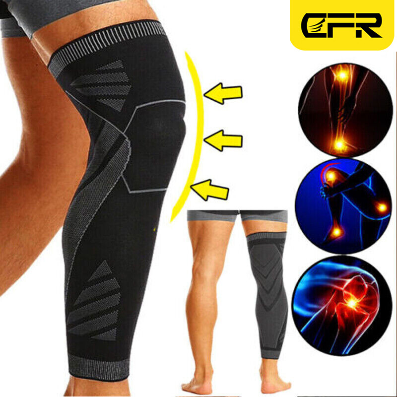 Full Leg Sleeve Knee Support Brace Compression Meniscus Tear Arthritis Pain Gym