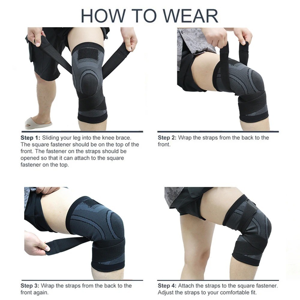Knee Compression Sleeve Brace Support Arthritis Joint Pain Relief Basketball