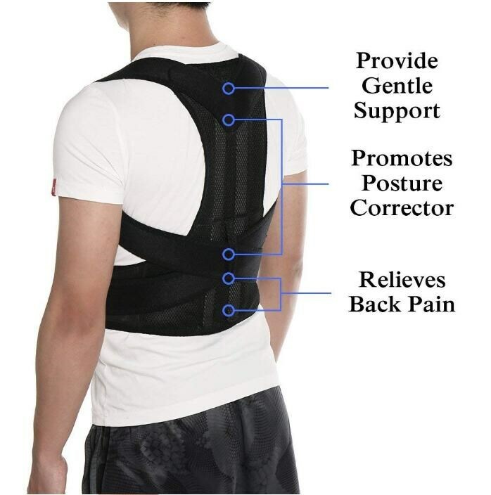 US Men/Women Adjustable Posture Corrector Spine Support Shoulder Back Brace Belt