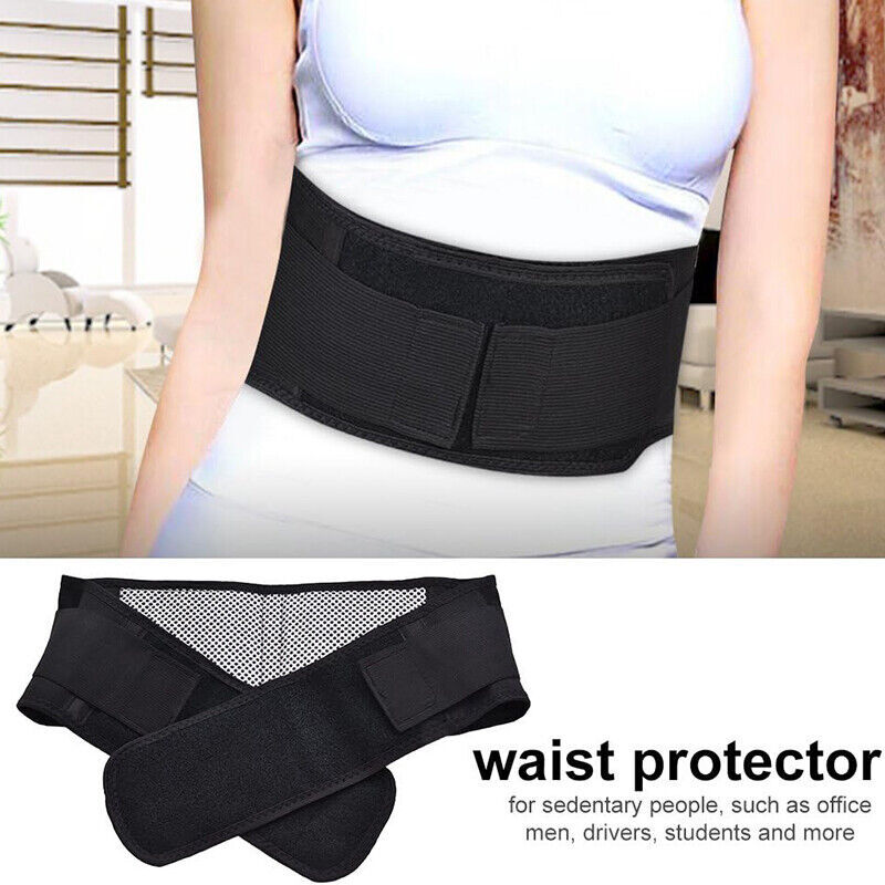 Self Heating Magnetic Hot Back Support Lumbar Lower Back Brace Belt Pain Relief