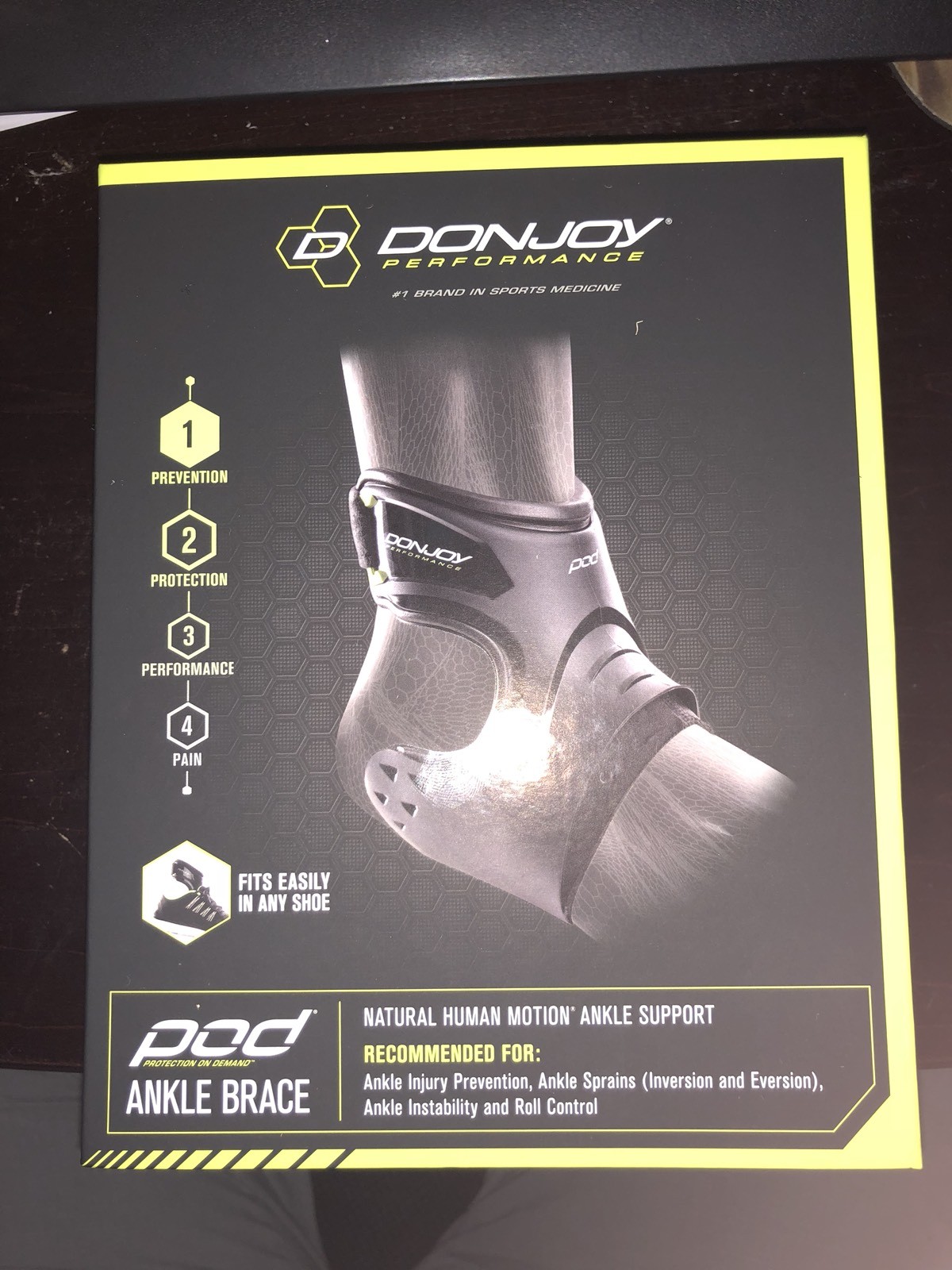 DonJoy Performance Ankle Brace Pod LARGE Right Foot Stop SPRAINS & INSTABILITY