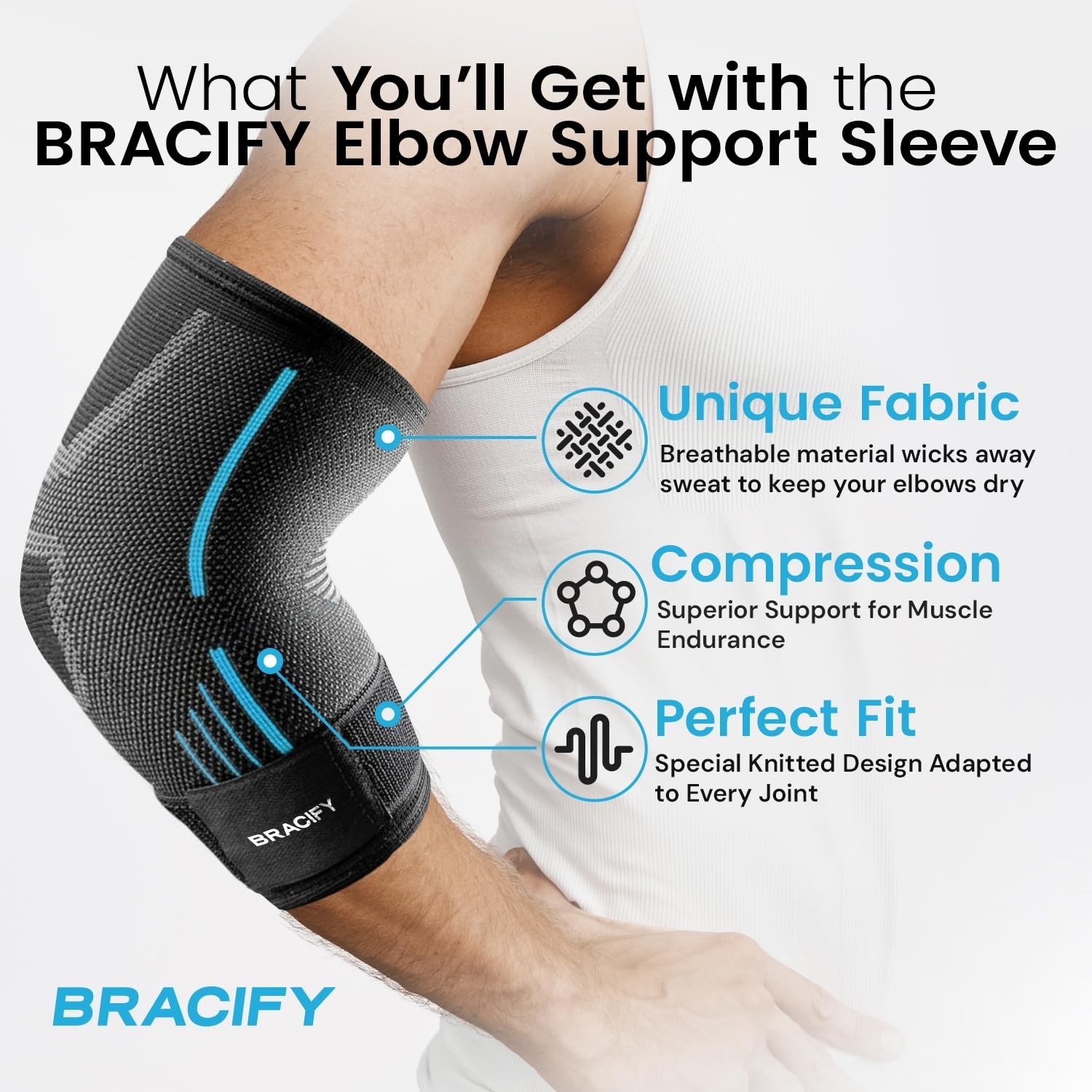 Elbow Compression Sleeve for Tendonitis & Arthritis Relief – Tennis & Golf Elbow