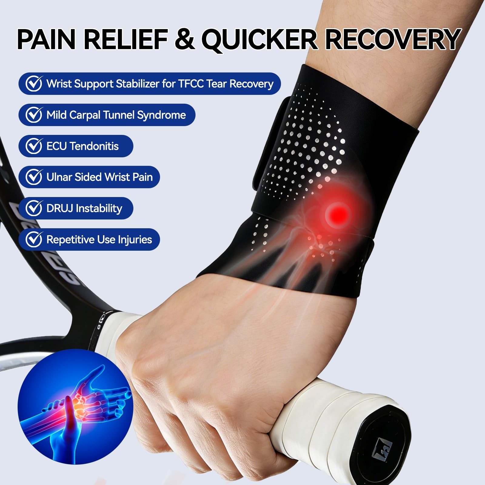 Ultra-Thin Wrist Brace Support for Carpal Tunnel, Wrist Brace for TFCC Tears,…