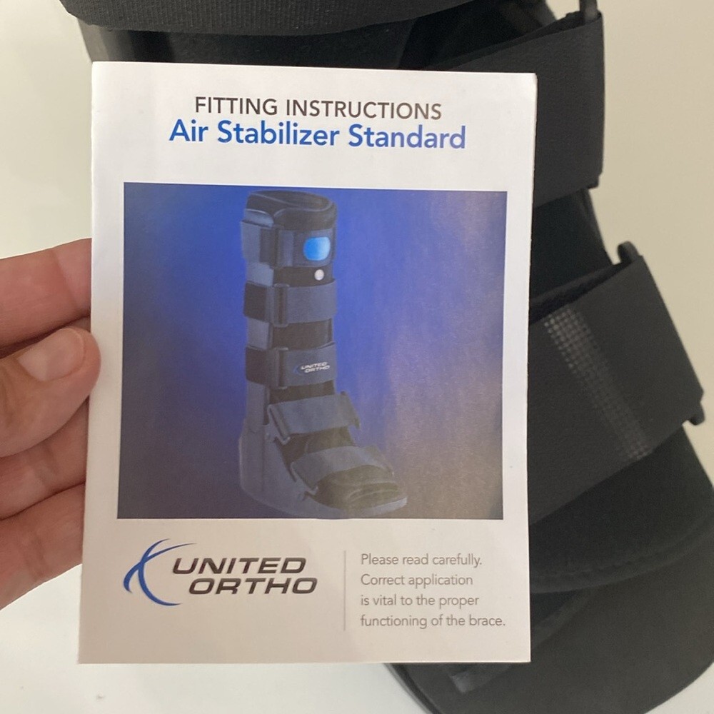 United Ortho OTC High Top Adjustable Air Cast Walker Black Fracture Boot M
