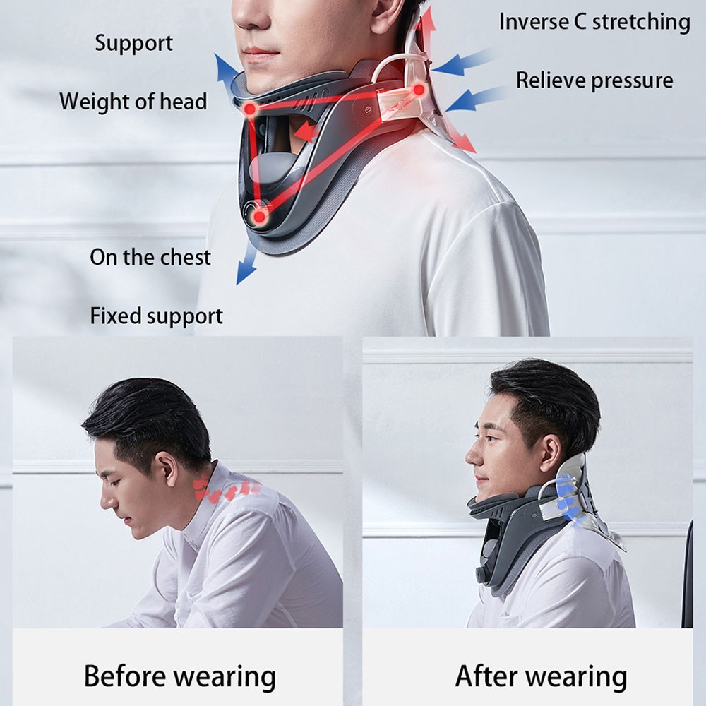 Cervical Neck Traction Device 5 Airbag Neck Stretcher Brace Pain Relief Adjust