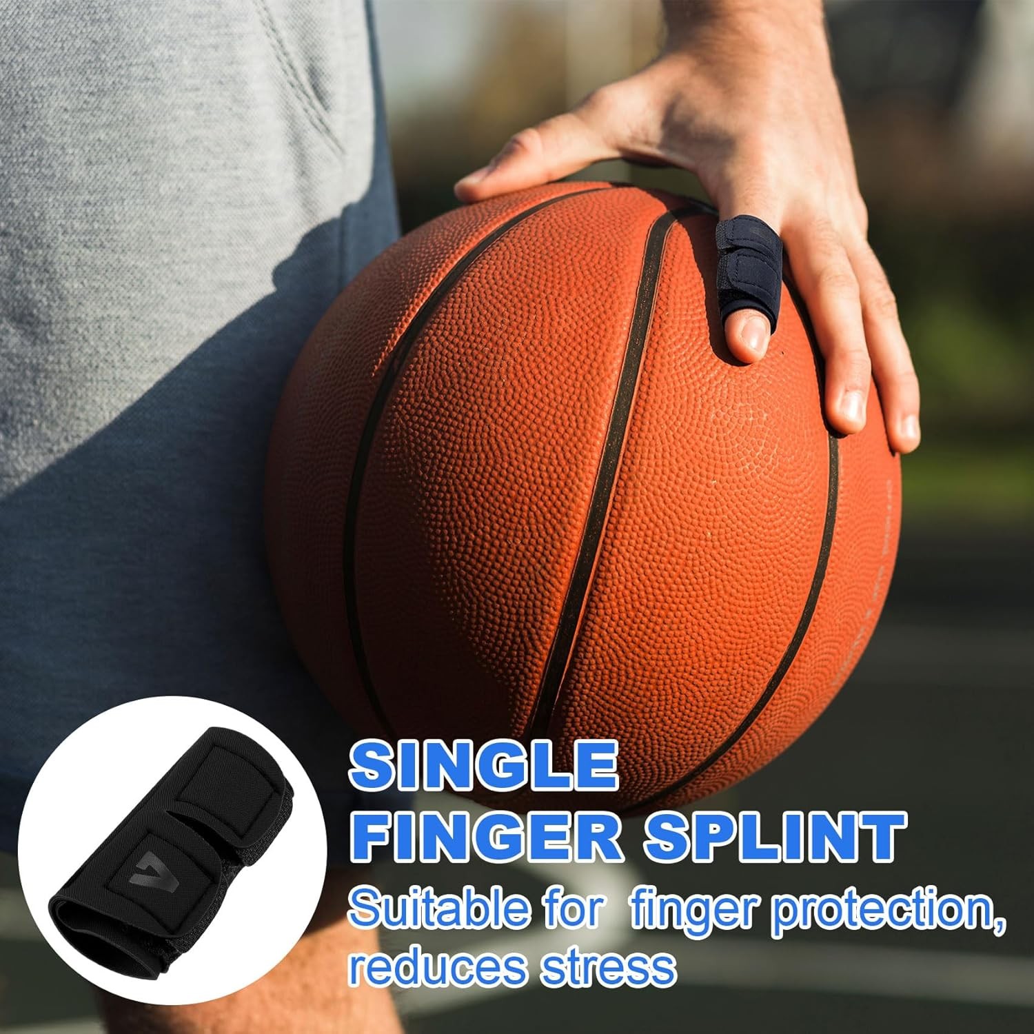 2pcs Adjustable Finger Sleeve Splints, Sports Injury Relief Compression Straps