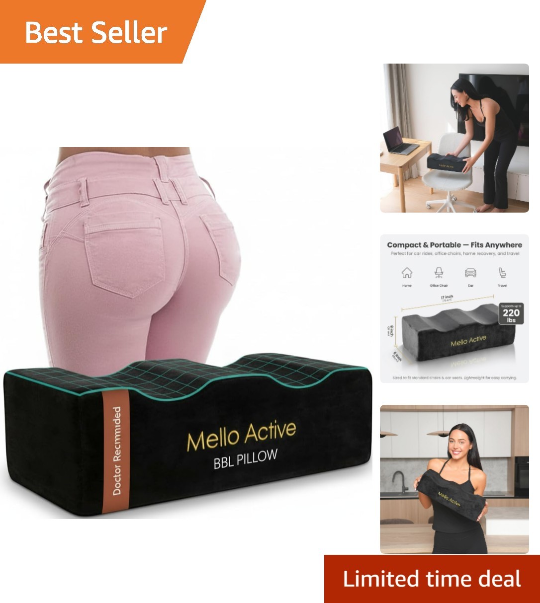 Ultimate Comfort BBL Pillow – Lightweight, Portable Cushion for Post-Op Healing