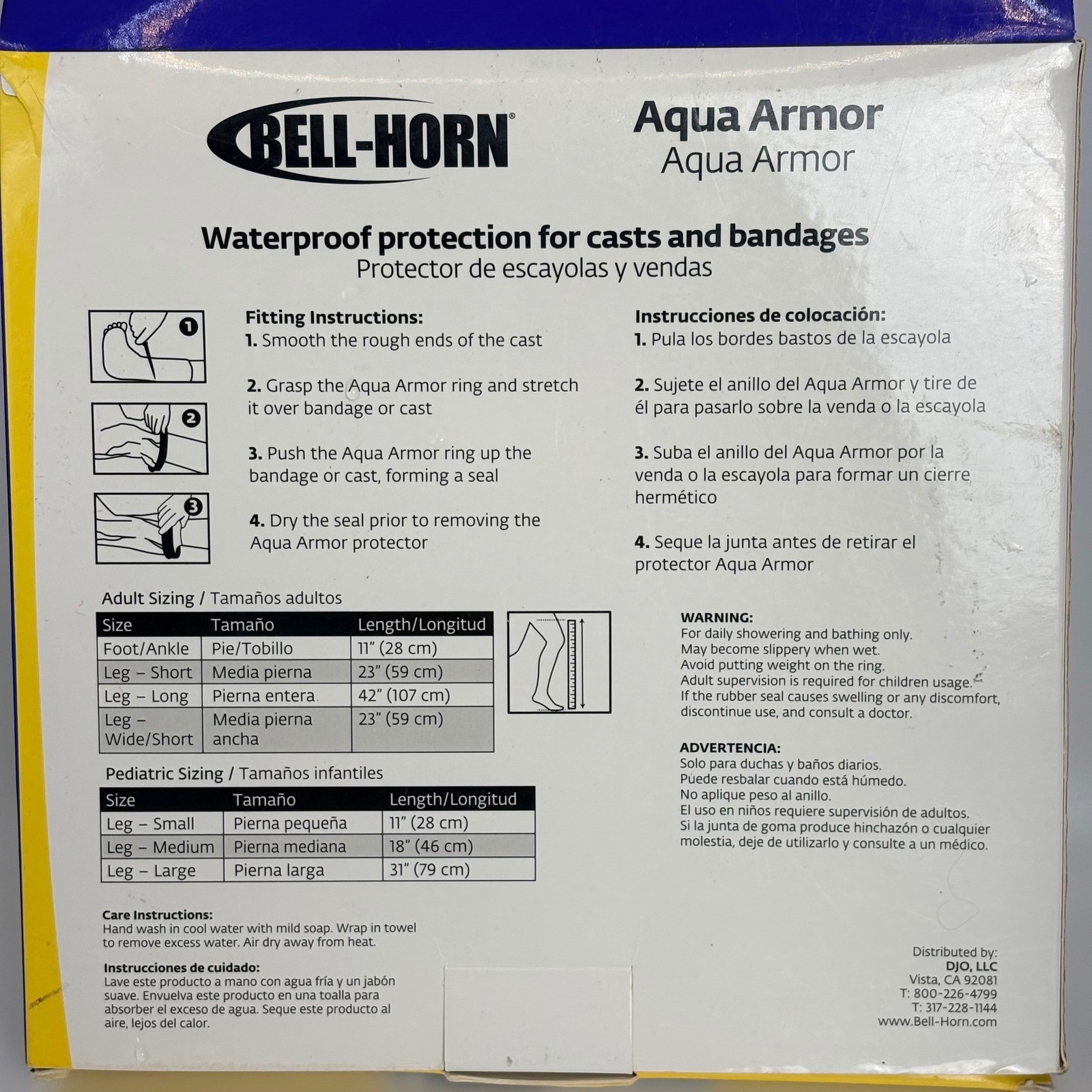 Bell-Horn Aqua Armor Waterproof Cast Protector Adult Short Leg 23″ 30103 NEW