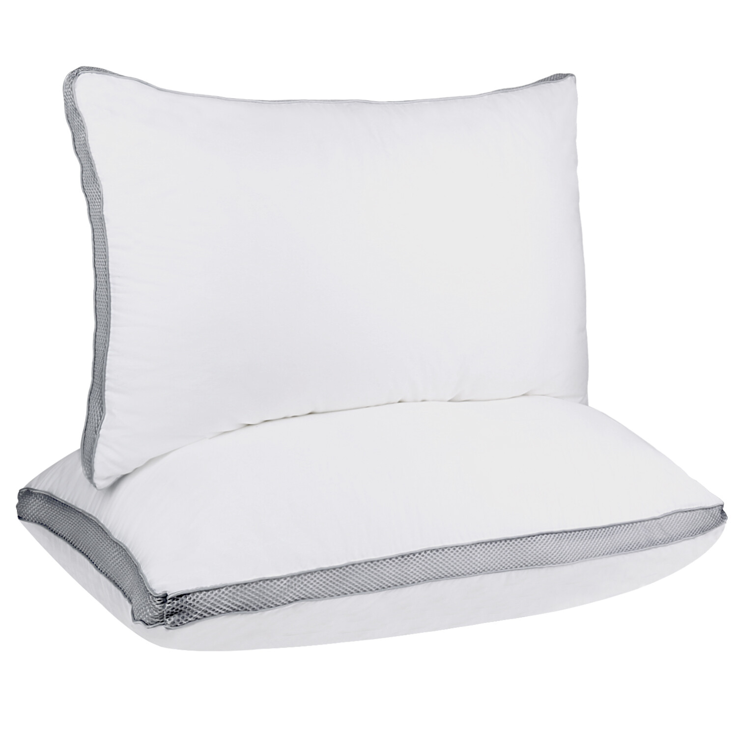 2-Pack Gusseted Pillow Premium Quality Bed Pillows – Side Back Sleepers