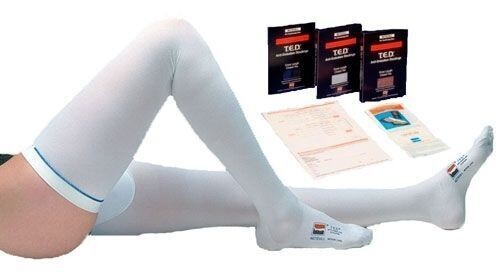 TED Anti Embolism Thigh Stockings Closed Toe, White, Choose Your Size