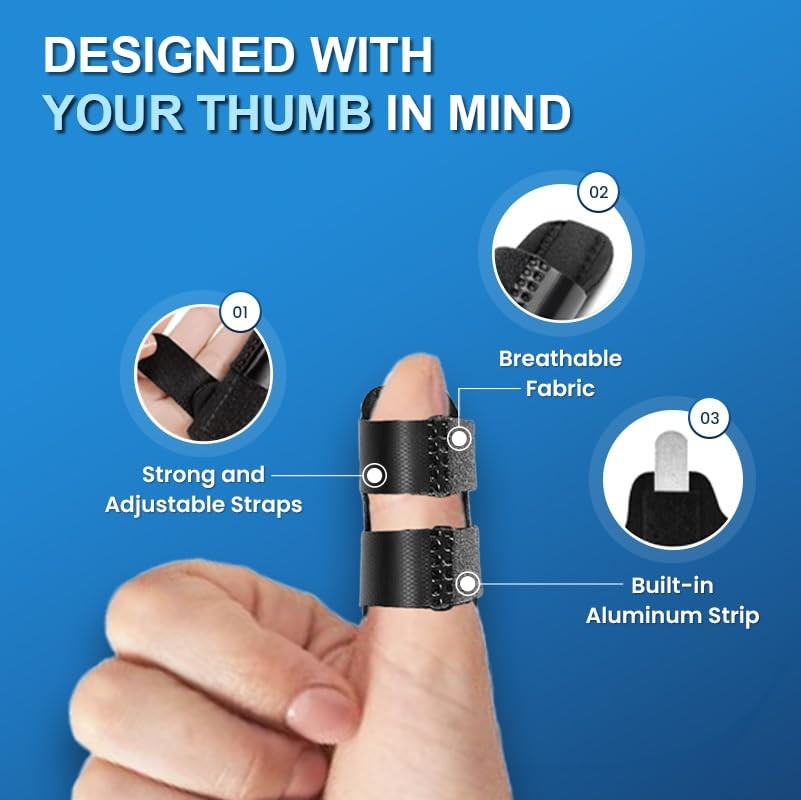 Thumb Splint 2 Pack Trigger Thumb Splint, Thumb Brace for Pain Relief, Knuckl…