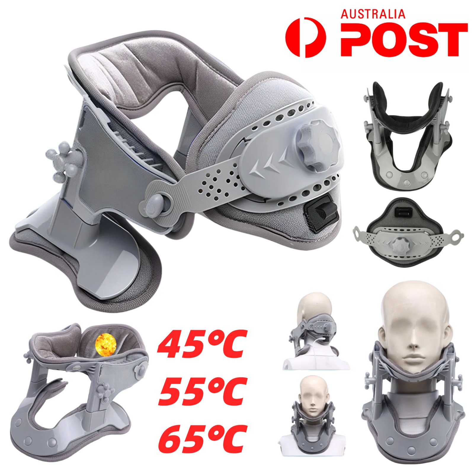 Electric Heated Cervical Collar Heating Neck Traction Brace Support Pain Relief