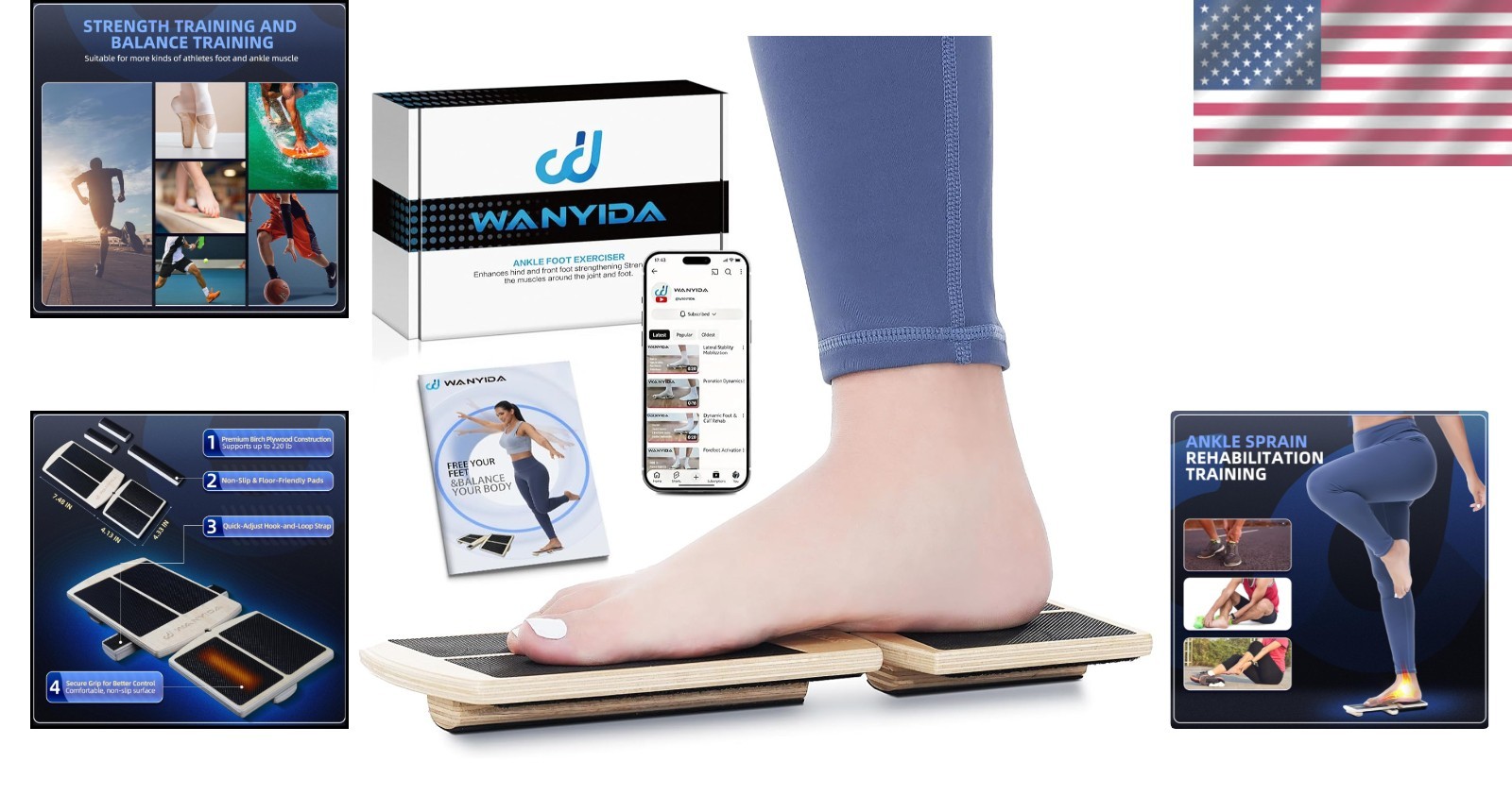 Versatile Ankle Foot Strengthener Balance Board – Plantar Fasciitis Relief Aid