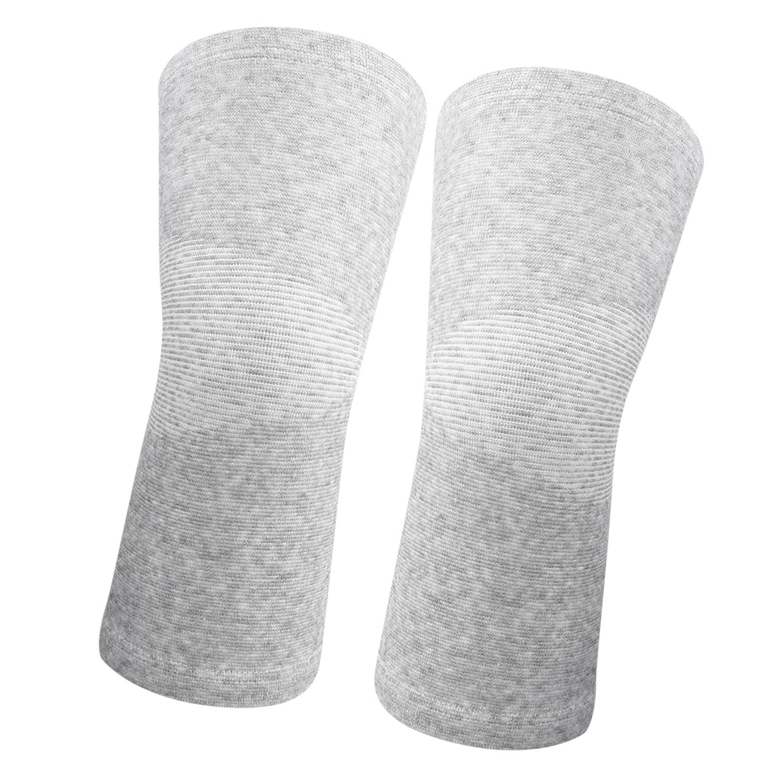 1 Pair Elastic Bamboo Knee Protector Carbon Fiber Sleeve (Gray L)