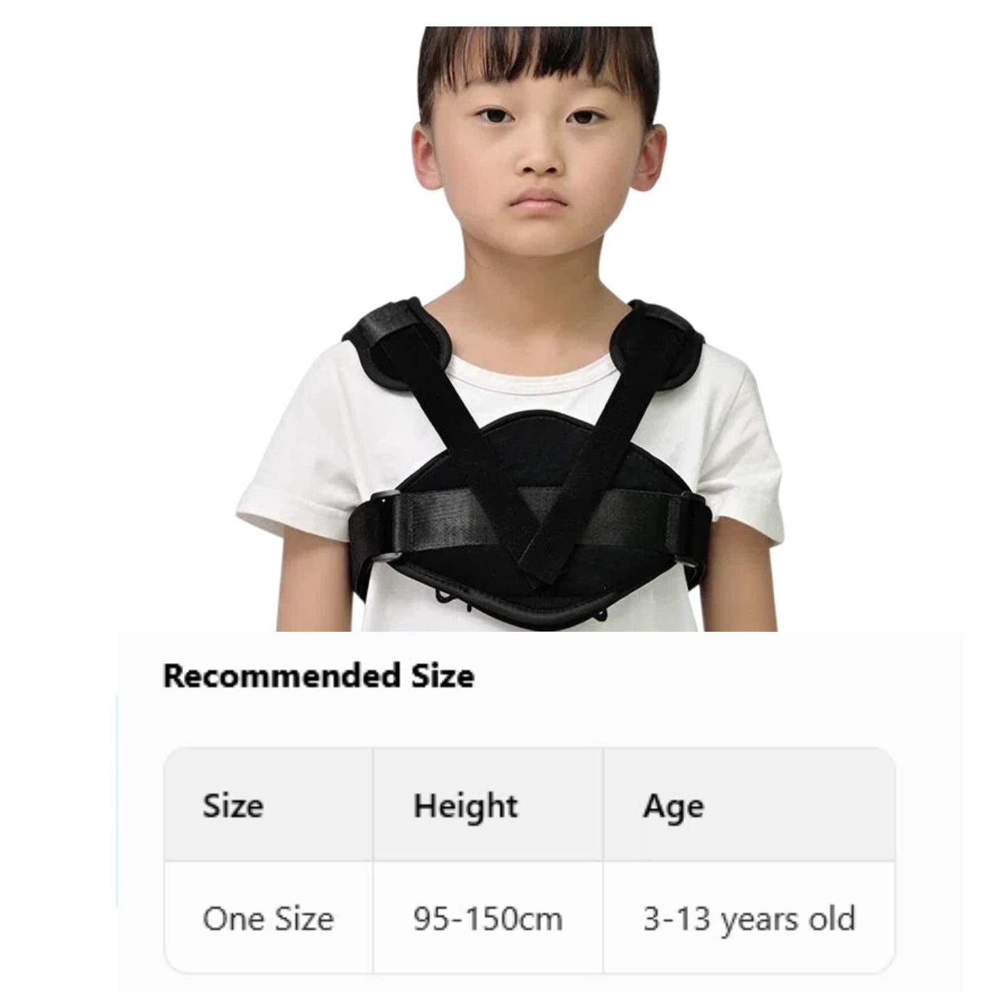 Pectus Carinatum Brace Adjustable Buckle Pigeon Chest Support Corset For Child