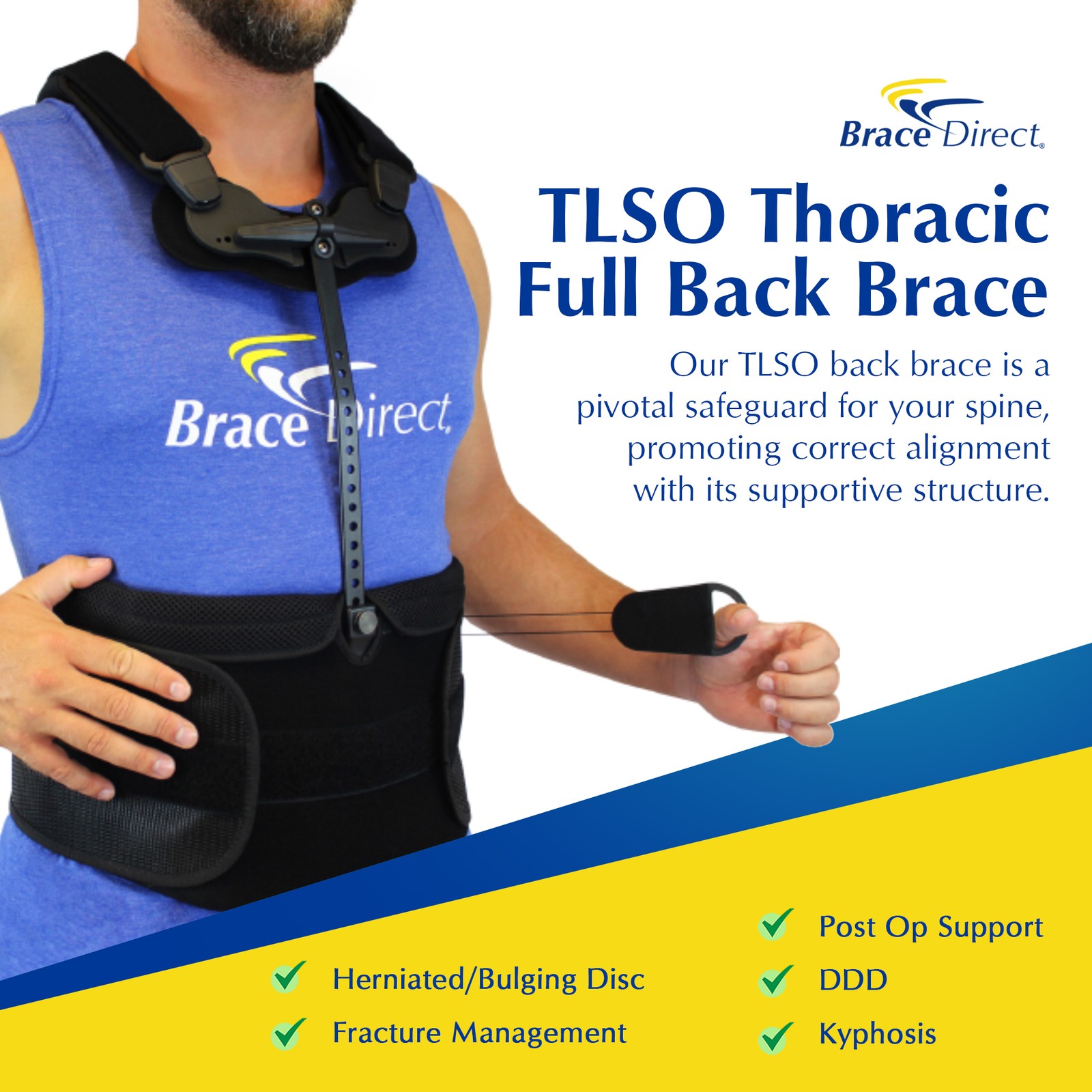 TLSO Thoracic Full Back Brace PDAC L0464 Pain Relief -Straightener for