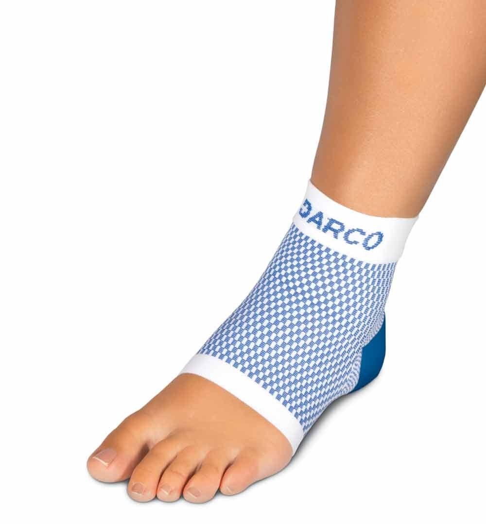 Darco FS6 DSC Plantar Fasciitis Sleeve Zoned Compression Large, White/Blue