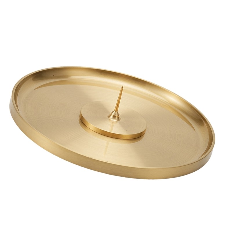 Brass Round Incenses Burners Stand and Moxibustion Sticks for Inspireds Home