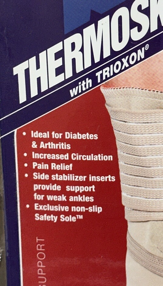 AFG Mens Womens Ankle Stabilizer Size Large Tan Thermoskin With Trioxin NEW