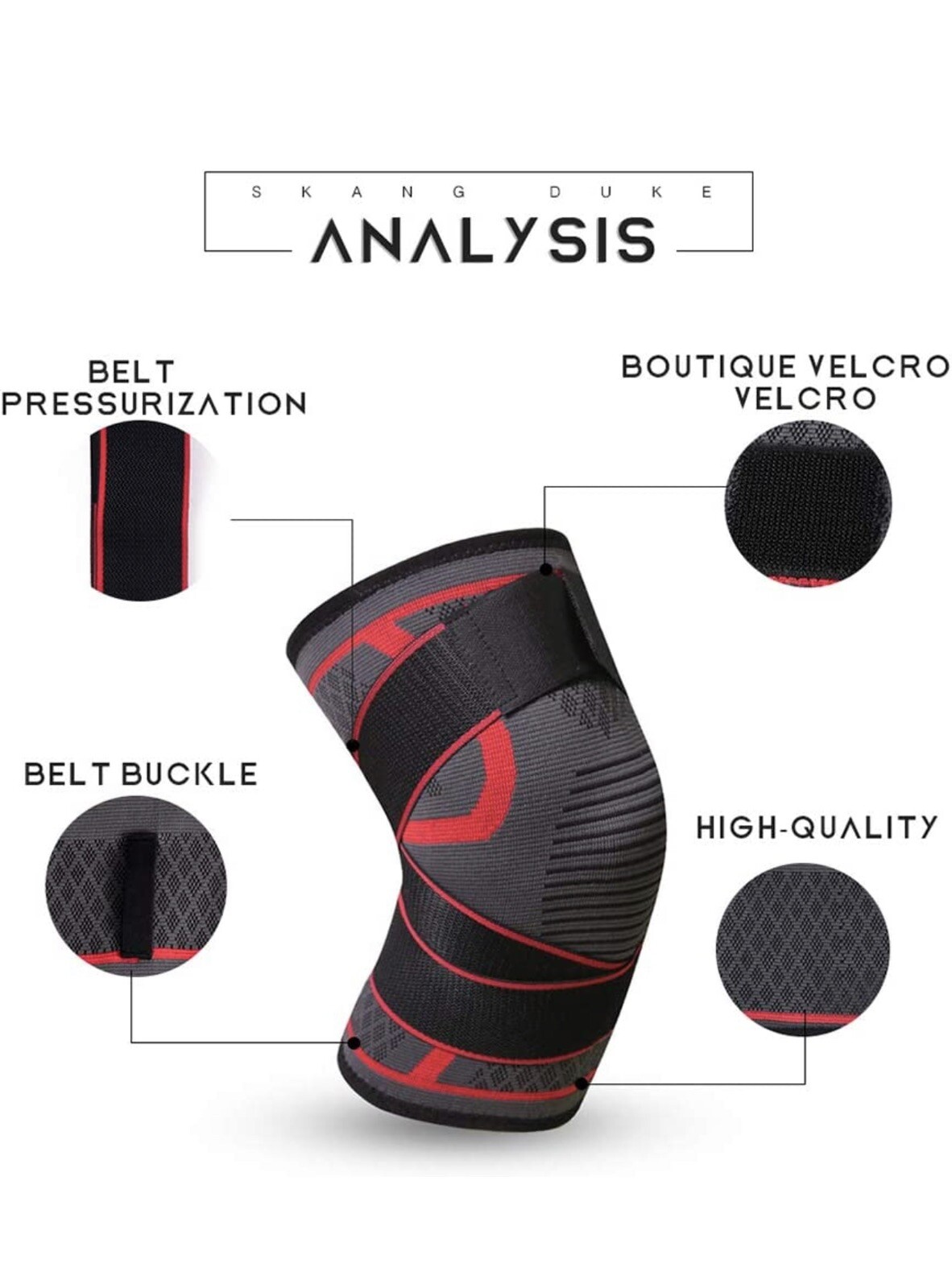 Knee Sleeve With Strap Compression Brace Support Gym Joint Pain Arthritis Relief