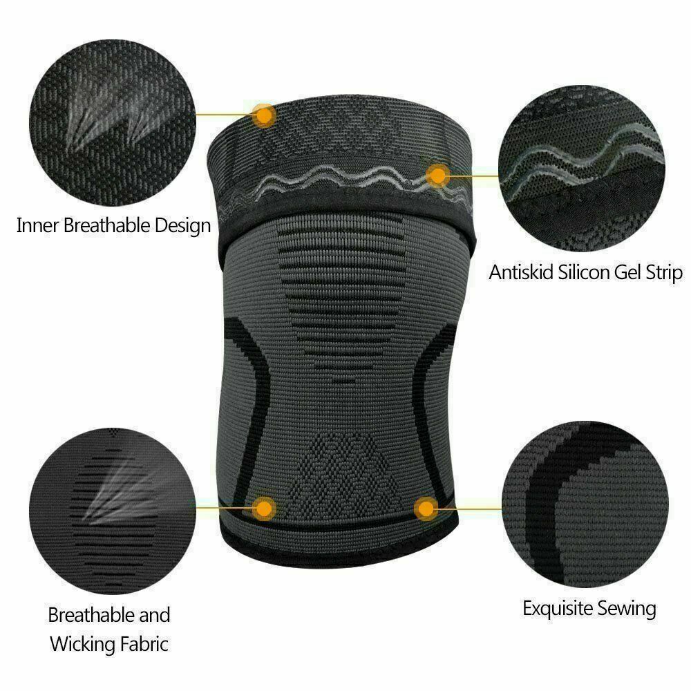Knee Brace Compression Sleeve Support For Sport Gym Joint Pain Arthritis Relief