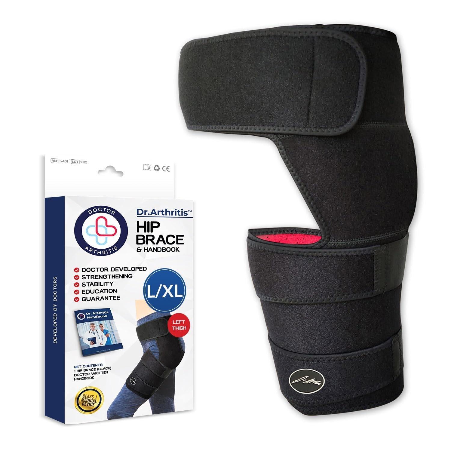 Stabilizing Hip Support Brace for Sciatica and Thigh Pain Relief – Black L/XL