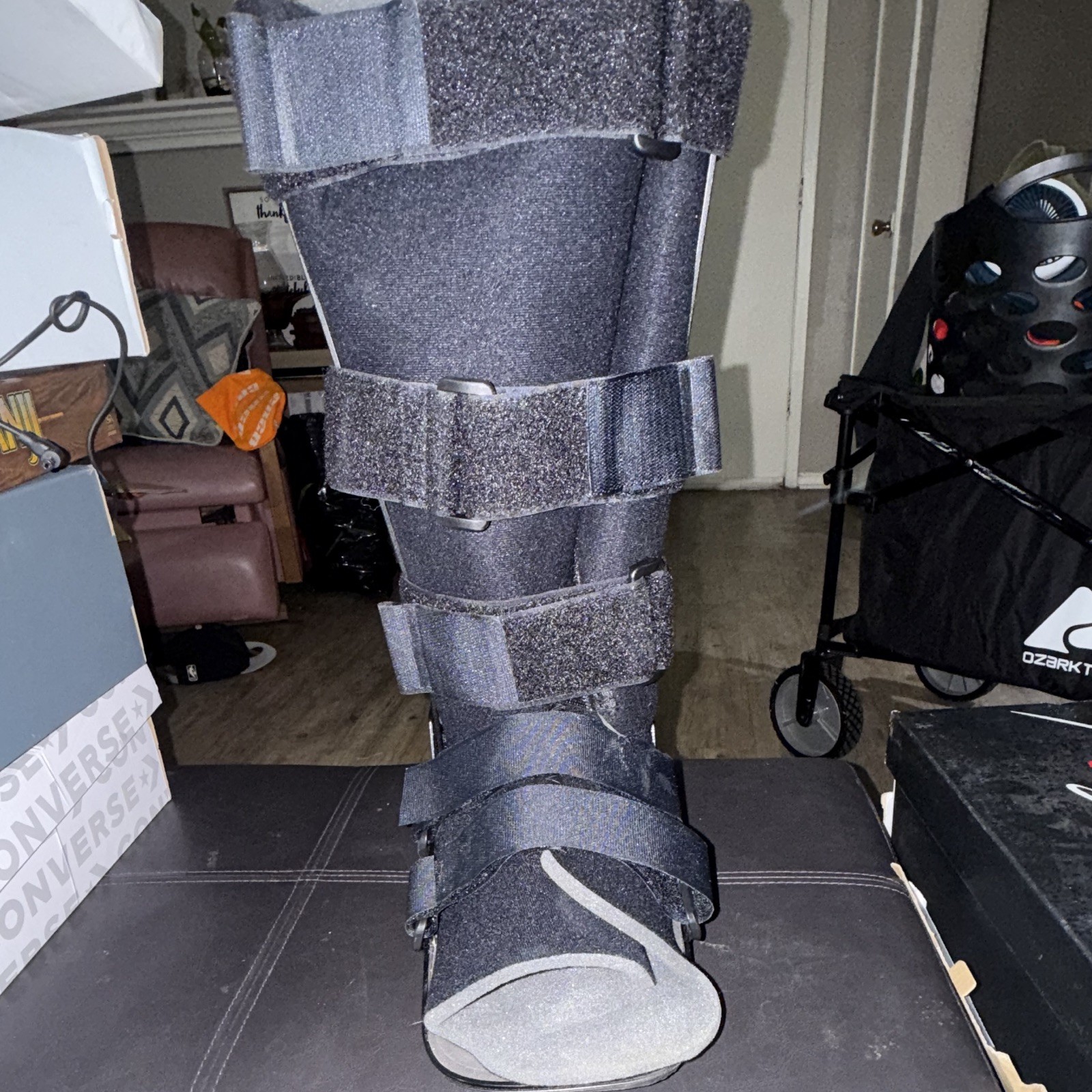 Breg Tall Walking Boot Brace Left Size L Black/Gray for Foot Ankle Leg