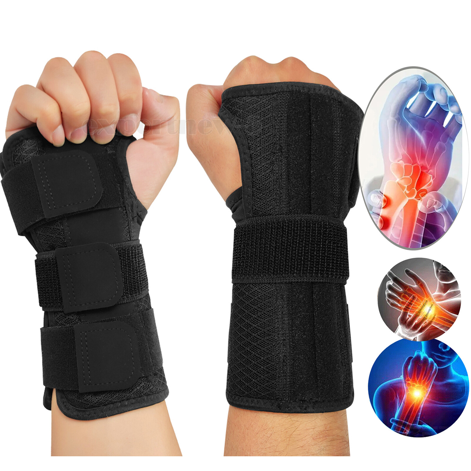 Wrist Support Brace Night Sleep Carpal Tunnel Arthritis Sprain Left / Right Hand